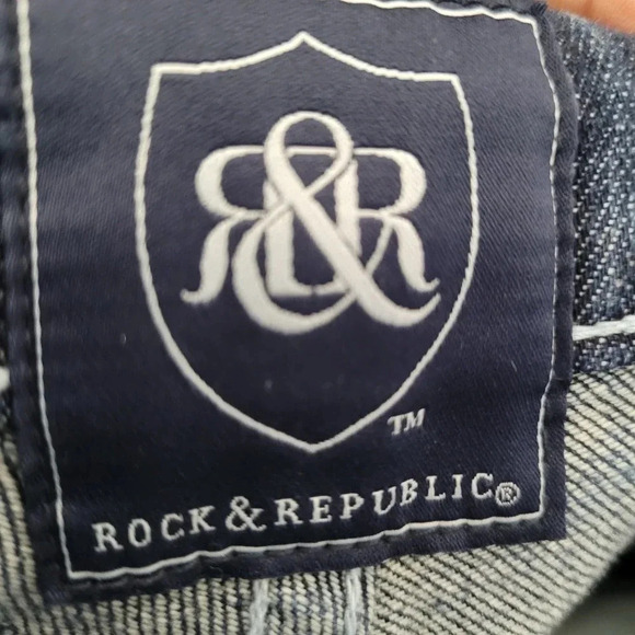 Rock & Republic Men's Straight Jeans Size 40 Blue Denim Cotton 5-Pockets Low - Picture 8 of 11